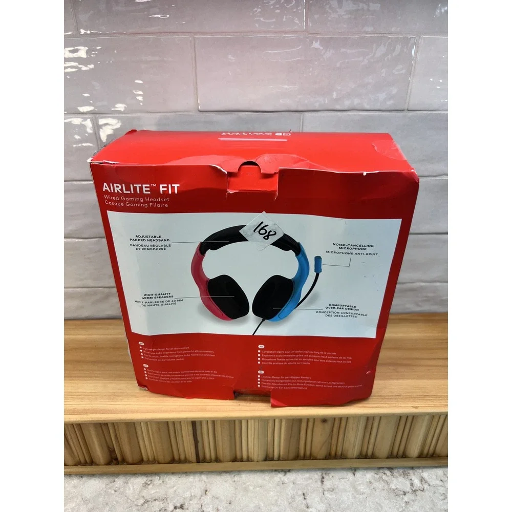 PDP Airlite Fit Wired Gaming Headset Nintendo Switch Neon Red Blue 500-192
